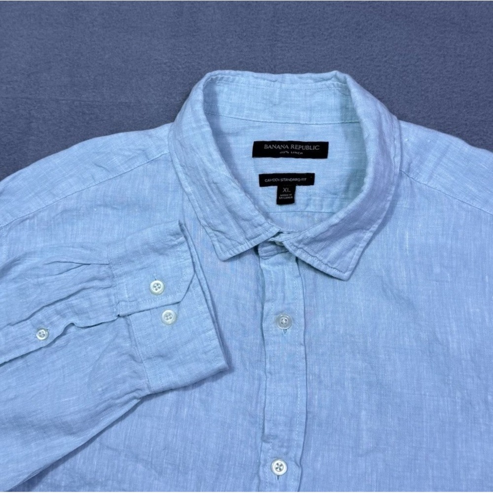 Banana Republic Shirt Mens XL 100% Linen Camden Fit Athleisure Normcore Dadcore
